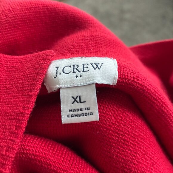 J. Crew Cardinal Red Polo Cardigan Knit Sweater - Picture 7 of 10